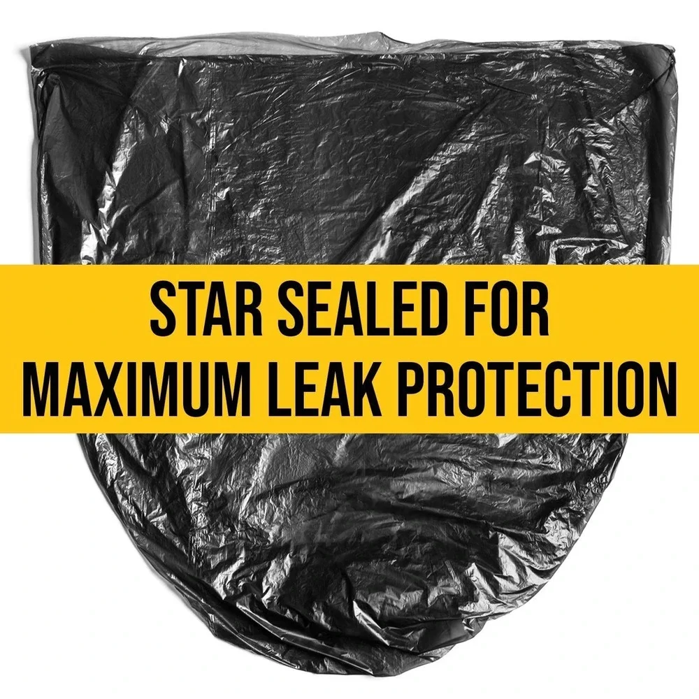 100 pack - USA 56 Gallon 1.5 MIL‎ Black Heavy Duty Trash Bags 43